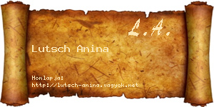 Lutsch Anina névjegykártya